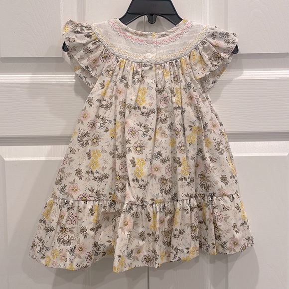 🆕 IRIS & IVY Smocked flutter dress with diaper cover  Size 12M G12 - Picture 10 of 10